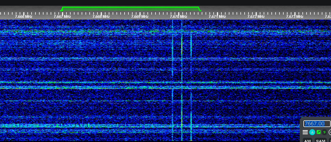 Waterfall picture of Southern Russian Network on 7667 kHz