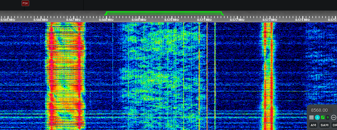 Waterfall picture of Southern Russian Network on 8568 kHz